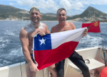Los chilenos Aguirre y Costabal cruzaron el Estrecho de Gibraltar